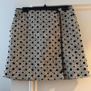 Karen Millen Black and Cream Mini Skirt
